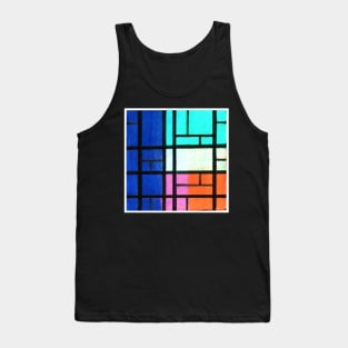 Inverted Rainbow Geometric Abstract Painting Tank Top